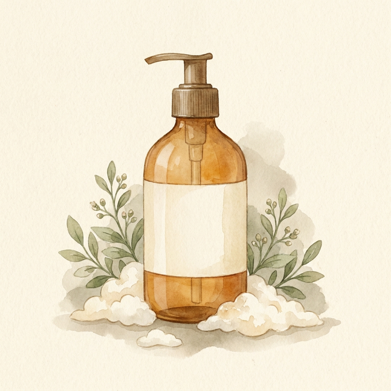 Watercolour illustration of Moisturizing Hair & Body Wash — 16 oz