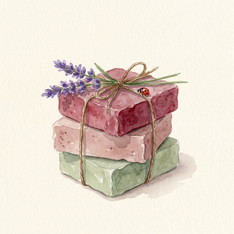 Watercolour illustration of Handmade Soap Bar